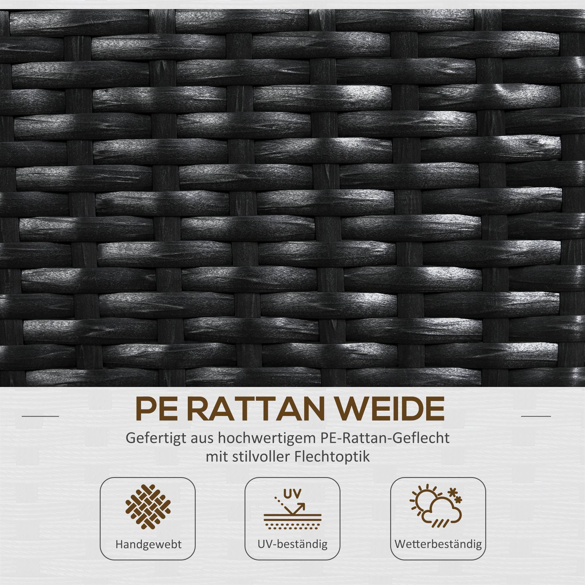 Jardinière avec treillis, résistante, polyrotin, 103x29x103 cm, noir - Image 8