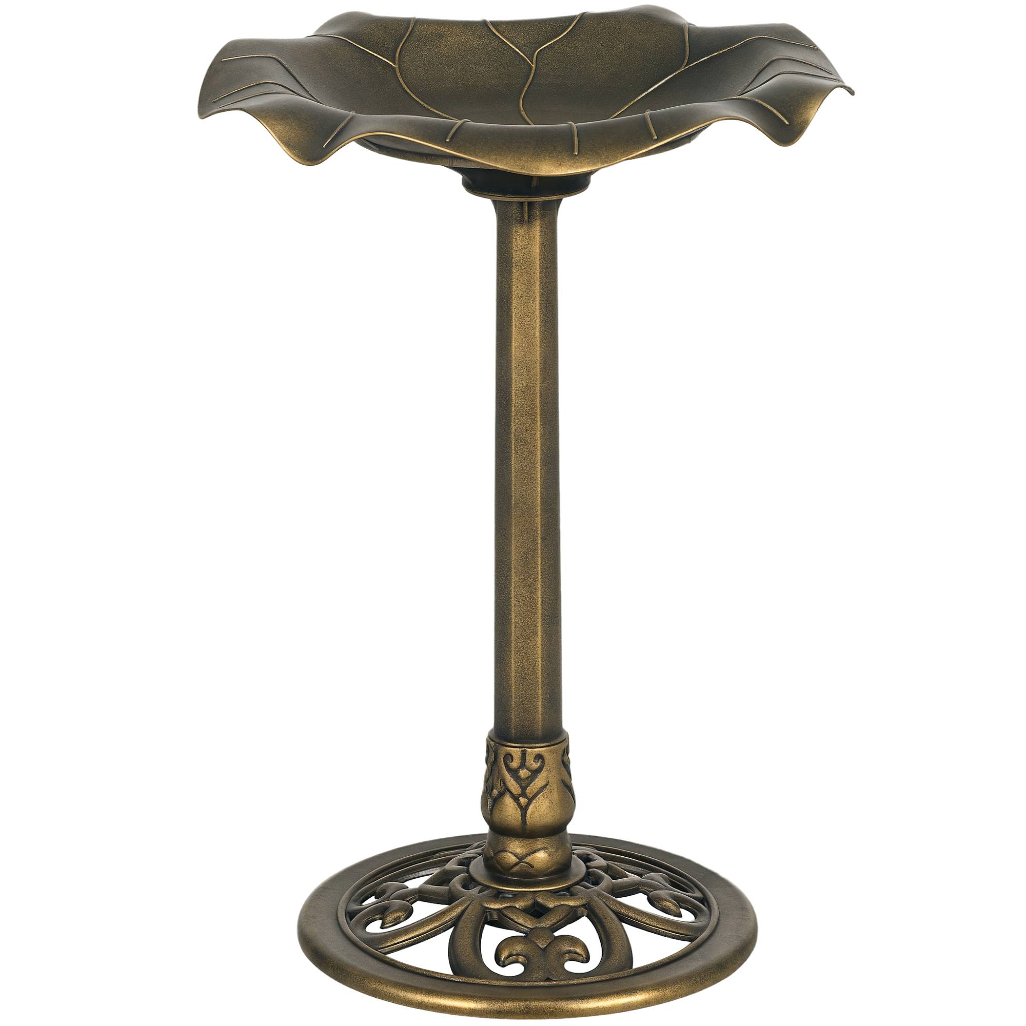 ComfortXL - Bain d’oiseaux de jardin en plastique 71 cm bronze vieilli stable et décoratif - ComfortXL Outdoor Living