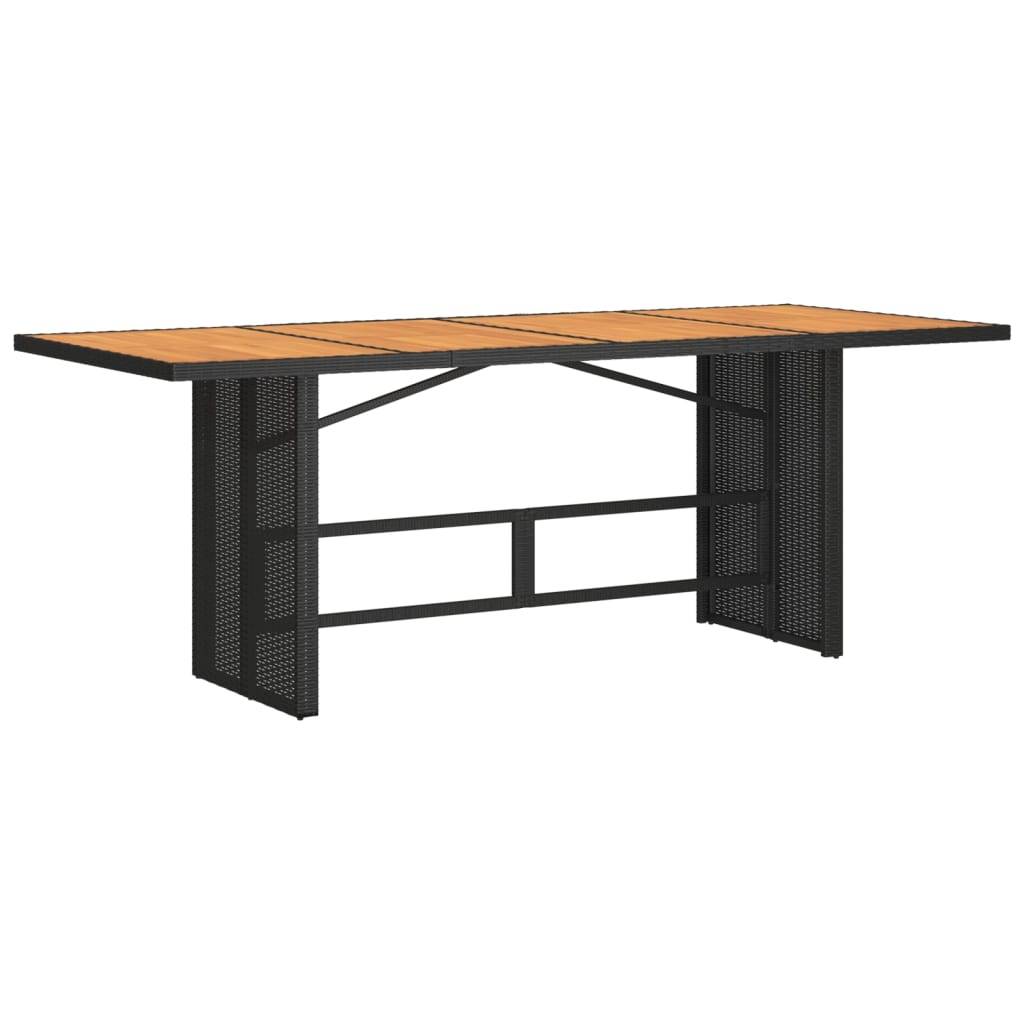 PANGIVO - Table de jardin résine tressée bois acacia noir 190 x 80 x 75 cm - PANGIVO - Image 2