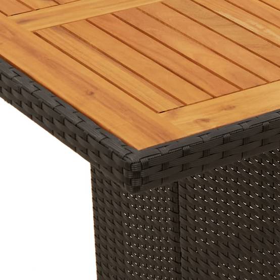 PANGIVO - Table de jardin résine tressée bois acacia noir 190 x 80 x 75 cm - PANGIVO - Image 8
