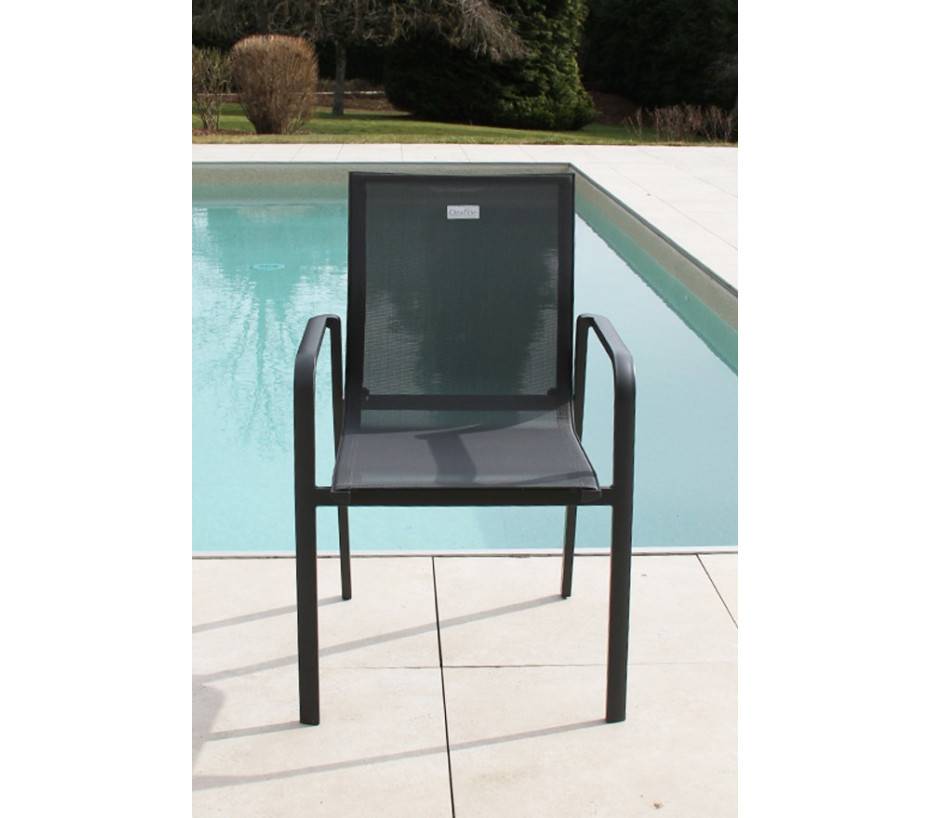 Ensemble table et chaises de jardin  8 places  Gris Anthracite  GUETHARY PSPC chêne brun - Image 3
