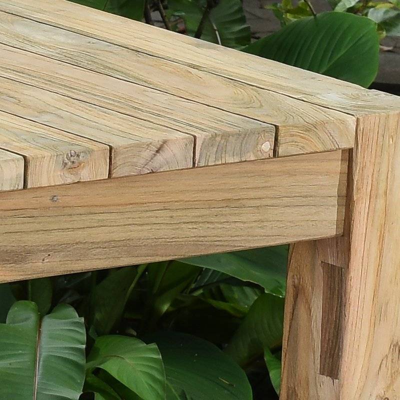 Table haute en teck recyclé 100 cm Toscagne - Gecko Jardin - Imagen 3