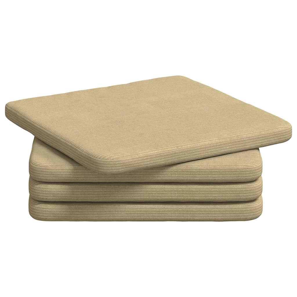 Coussins de Chaise Velours Côtelé Lot de 4 Mousse Déhoussables pour Maison Vert Gris 40x40x3 cm – ComfortXL Outdoor Living - Image 2