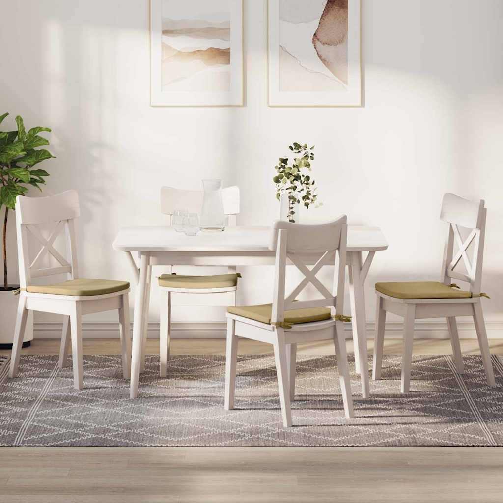 Coussins de Chaise Velours Côtelé Lot de 4 Mousse Déhoussables pour Maison Vert Gris 40x40x3 cm – ComfortXL Outdoor Living - Image 1