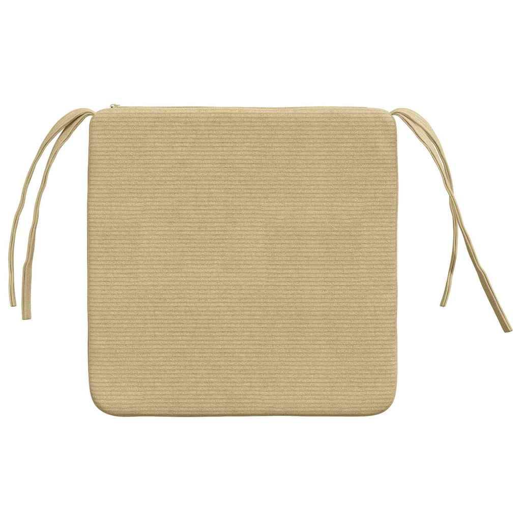 Coussins de Chaise Velours Côtelé Lot de 4 Mousse Déhoussables pour Maison Vert Gris 40x40x3 cm – ComfortXL Outdoor Living - Image 7