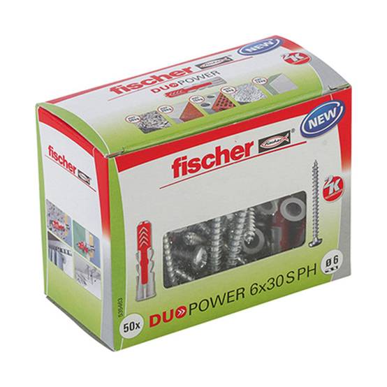 Fischer - Boîte de 50 vis de charpente Power-Fast à empreinte TX FISCHER FPF-WT - tête disque - filetage partiel - taille Ø 8 x 120mm - FISCHER - Imagen 2