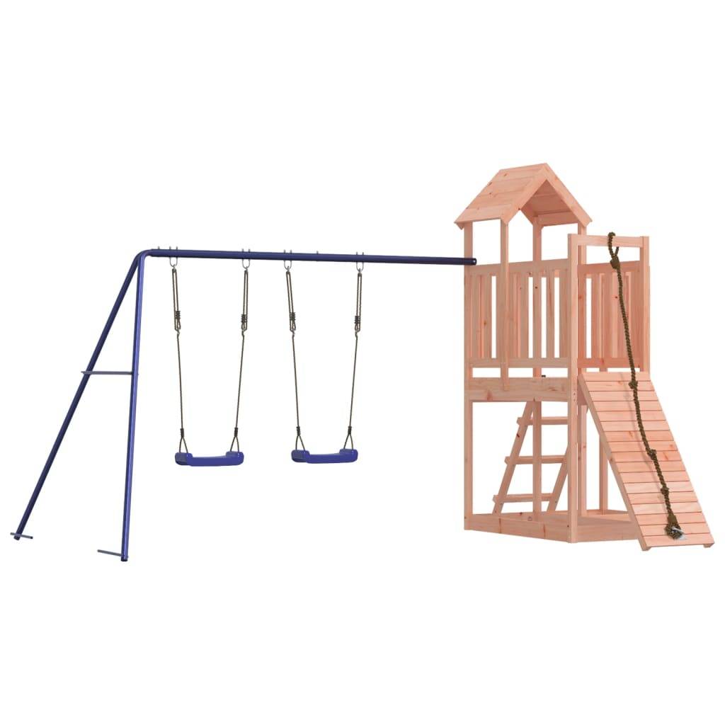 Helloshop26 - Aire de jeux d'extérieur balançoires toboggan portiques robuste jeux jardin 357 x 248 x 214 cm bois massif de douglas - Imagen 1