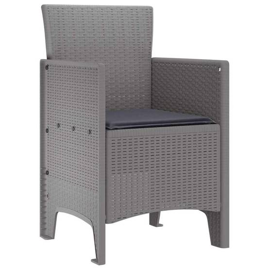 PANGIVO - Chaise de jardins polypropylène gris clair 53 x 49 x 85 cm, Poids :24.7kg - PANGIVO - Image 4