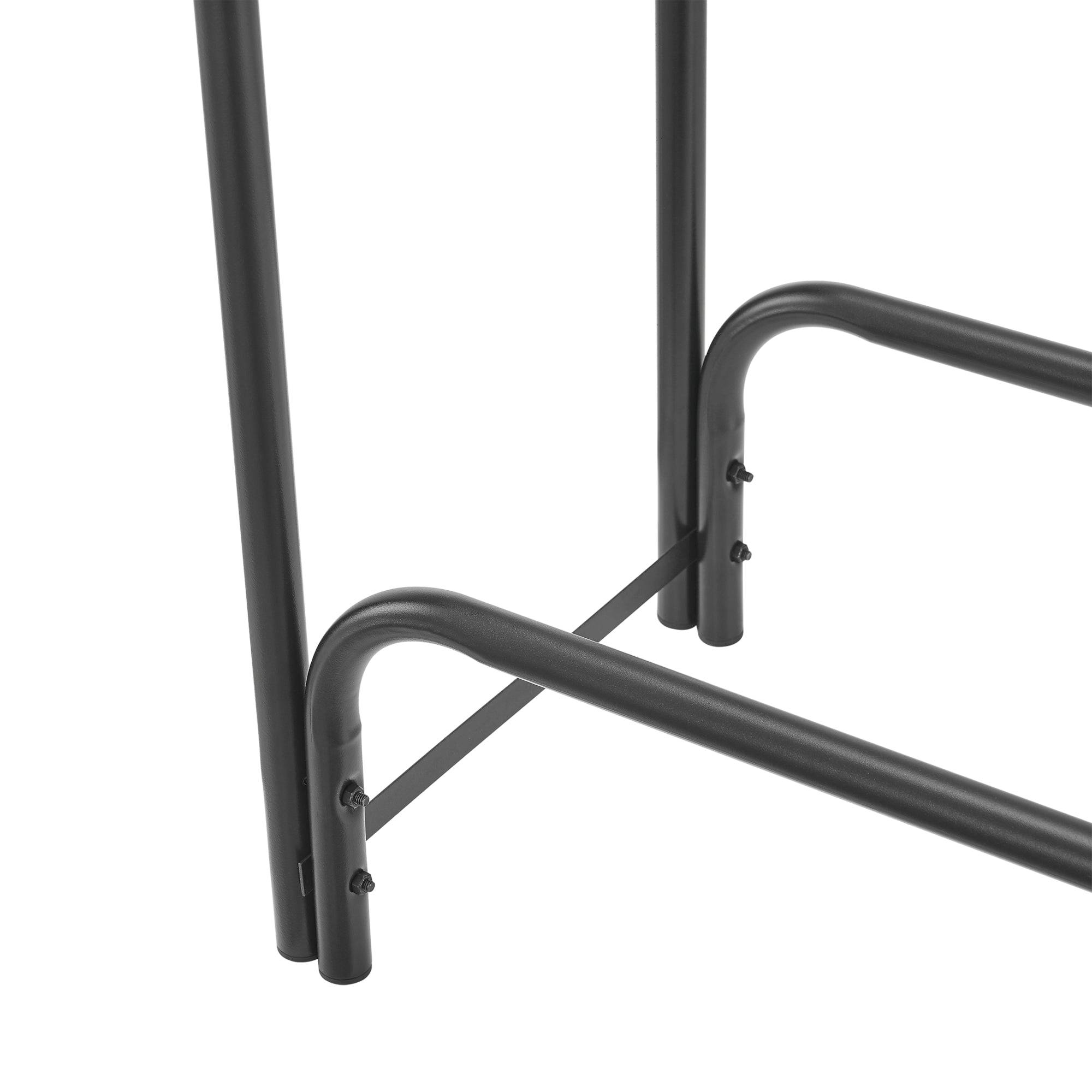 Helloshop26 - Range-bûches pour usage intérieur extérieur porte-bûches design support rangement bois de chauffage pour intérieur extérieur 124 x 124 x 34,5 cm noir - Imagen 5