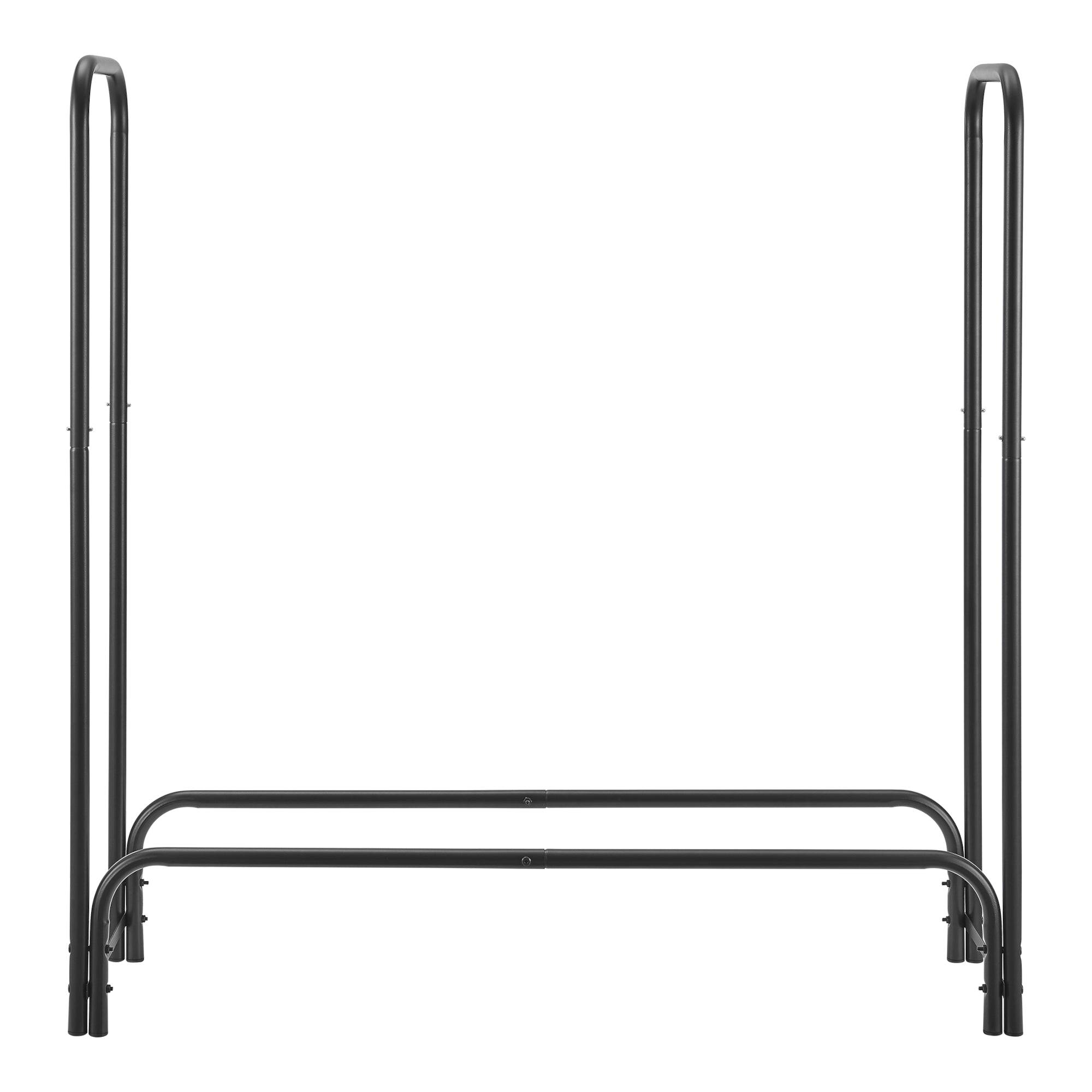 Helloshop26 - Range-bûches pour usage intérieur extérieur porte-bûches design support rangement bois de chauffage pour intérieur extérieur 124 x 124 x 34,5 cm noir - Imagen 3