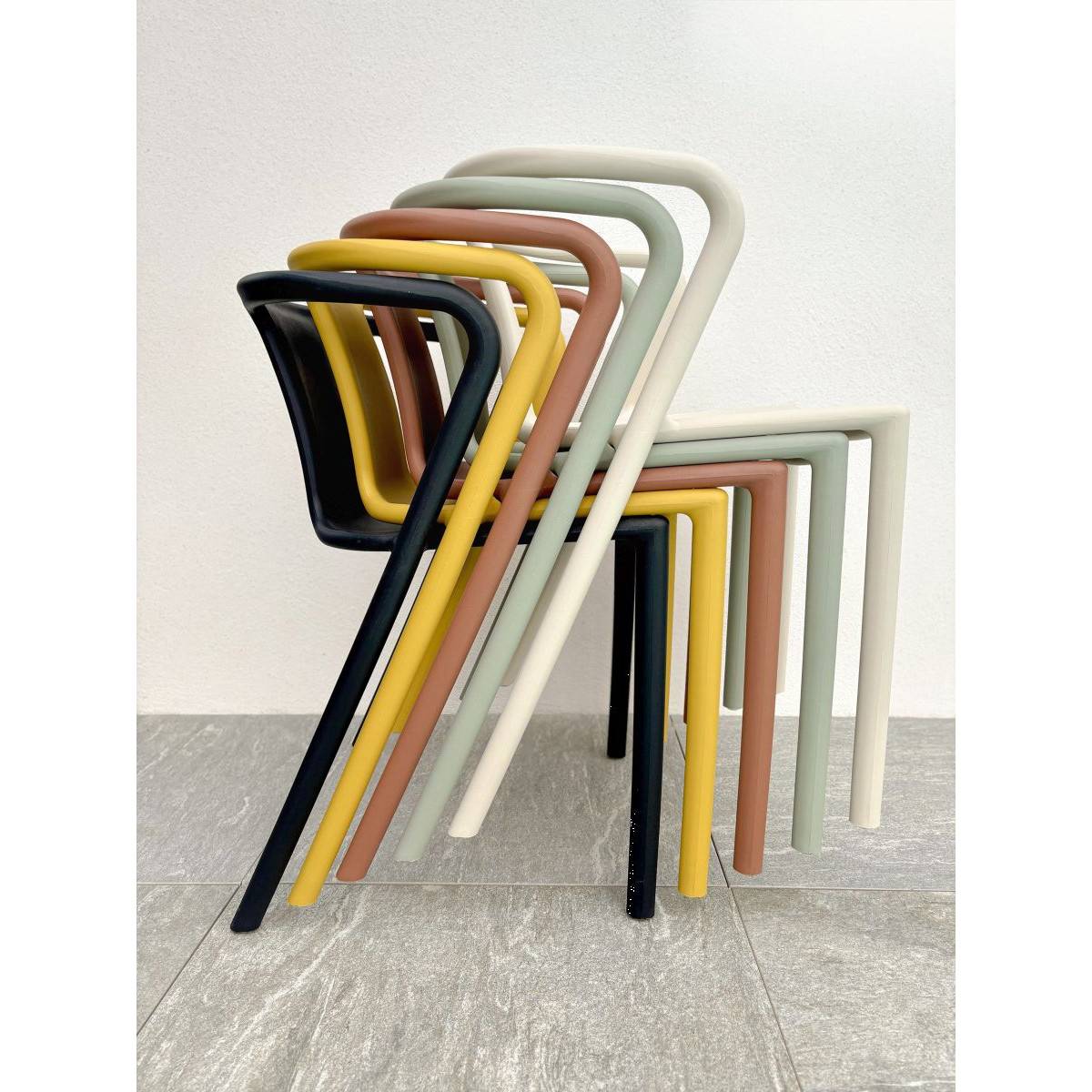 City Garden - Fauteuil de jardin empilable en Polypropylène - Sable - DIEGO - Imagen 8
