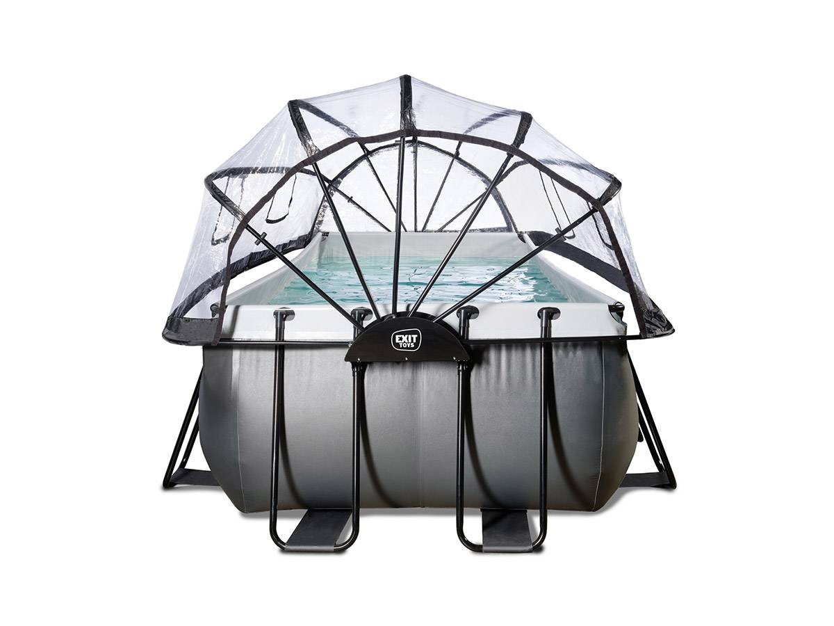 Exit Toys - Piscine tubulaire Black Leather rectangulaire 4,00 x 2,00 x 1,22 m avec dôme - Exit Toys - Imagen 5