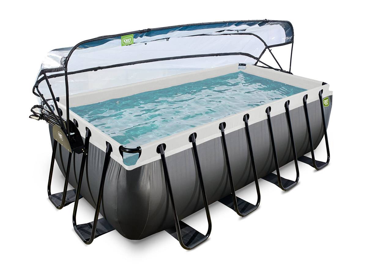 Exit Toys - Piscine tubulaire Black Leather rectangulaire 4,00 x 2,00 x 1,22 m avec dôme - Exit Toys - Imagen 1