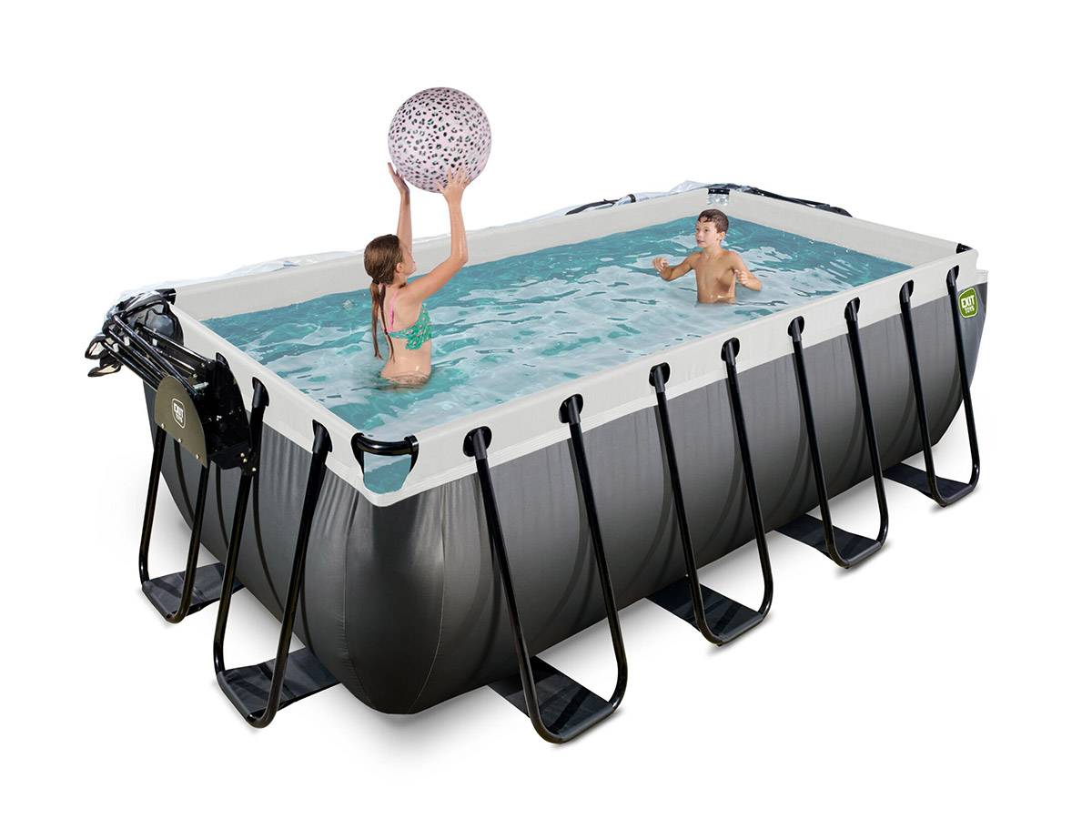 Exit Toys - Piscine tubulaire Black Leather rectangulaire 4,00 x 2,00 x 1,22 m avec dôme - Exit Toys - Imagen 7