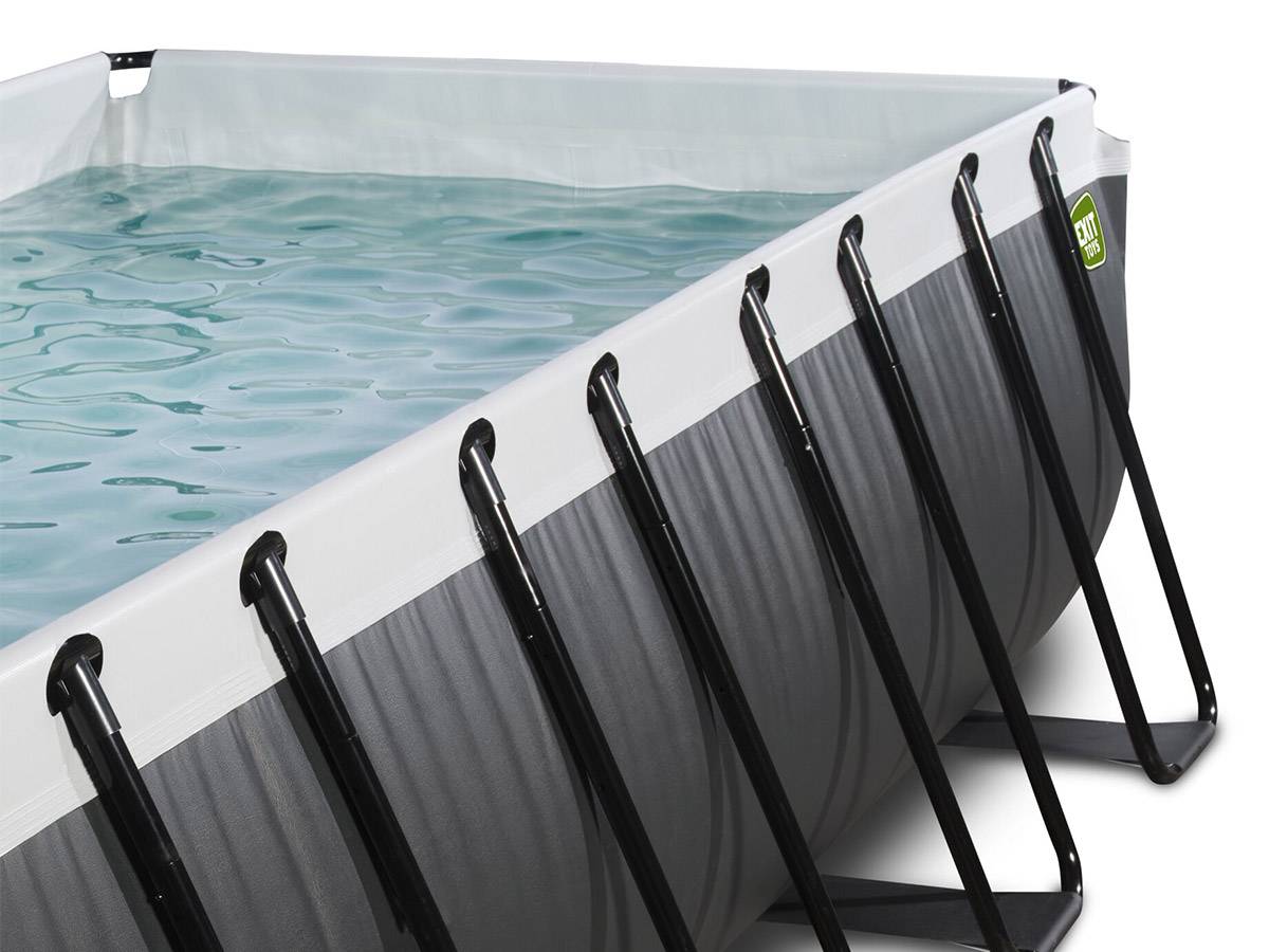 Exit Toys - Piscine tubulaire Black Leather rectangulaire 4,00 x 2,00 x 1,22 m avec dôme - Exit Toys - Imagen 9