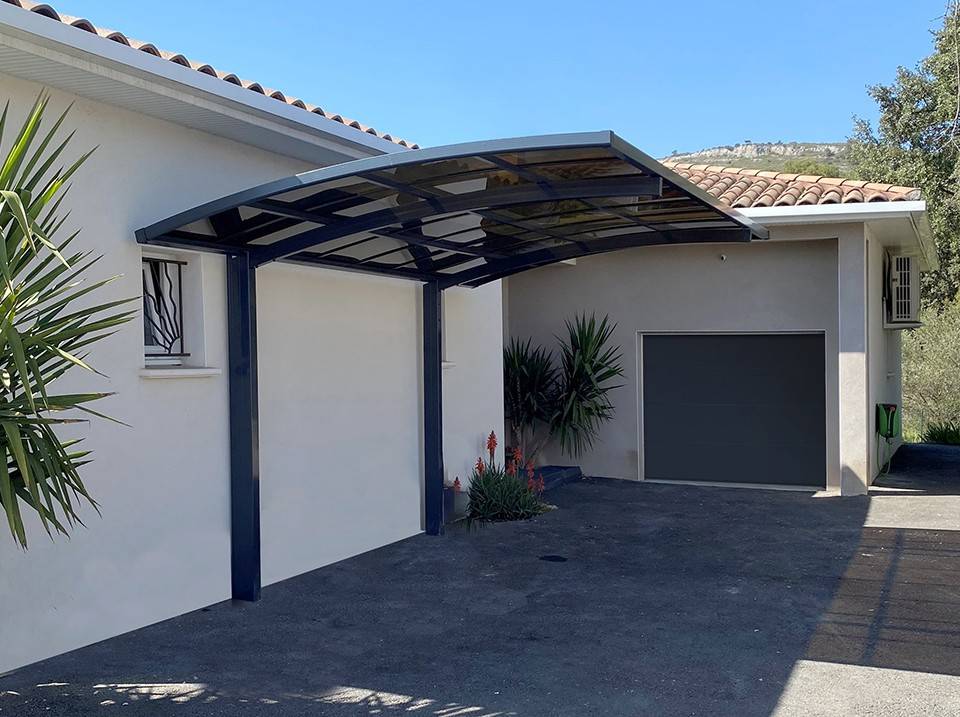 Carport aluminium autoportant BOLTON 5x3 m avec toiture polycarbonate anti-UV pour 1 voiture – Direct Abris - Imagen 5