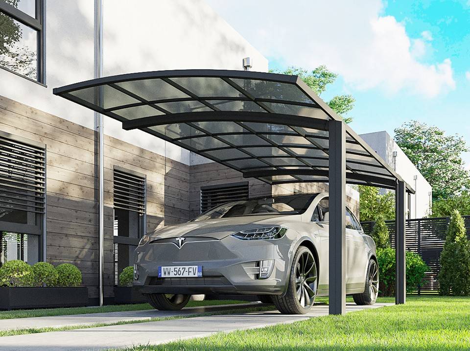 Carport aluminium autoportant BOLTON 5x3 m avec toiture polycarbonate anti-UV pour 1 voiture – Direct Abris - Imagen 3