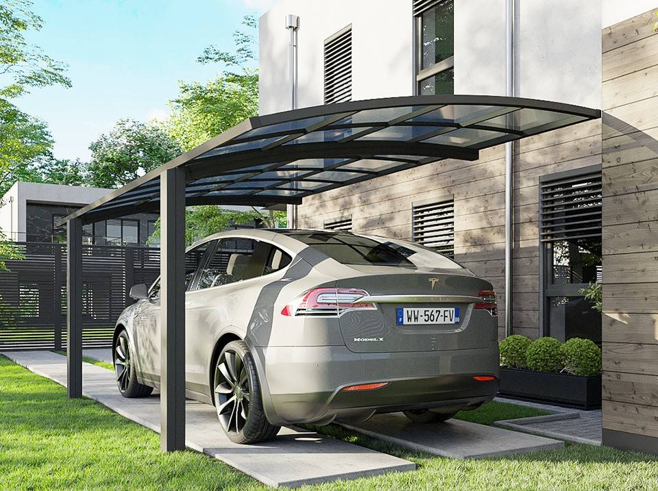 Carport aluminium autoportant BOLTON 5x3 m avec toiture polycarbonate anti-UV pour 1 voiture – Direct Abris - Imagen 4