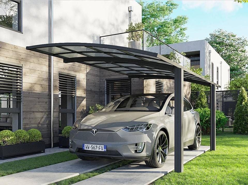 Carport aluminium autoportant BOLTON 5x3 m avec toiture polycarbonate anti-UV pour 1 voiture – Direct Abris - Imagen 2