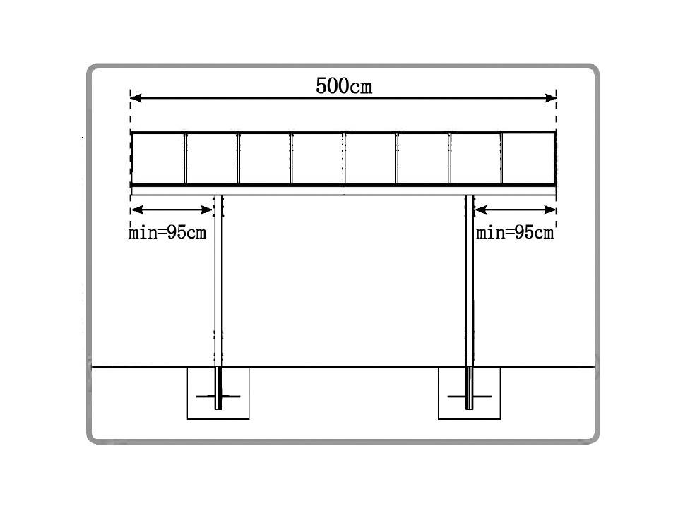 Carport aluminium autoportant BOLTON 5x3 m avec toiture polycarbonate anti-UV pour 1 voiture – Direct Abris - Imagen 7