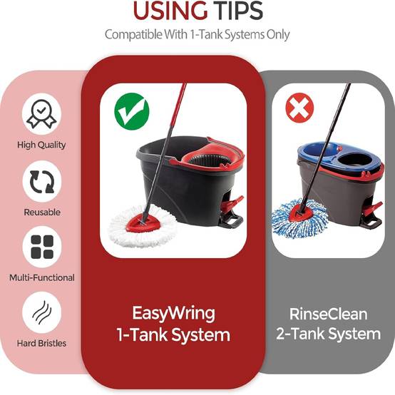Têtes de Brosse à Scrub pour Mop Rotatif (2 Pièces) Compatible O Cedar EasyWring 1-Tank -IntiMeg - Image 5