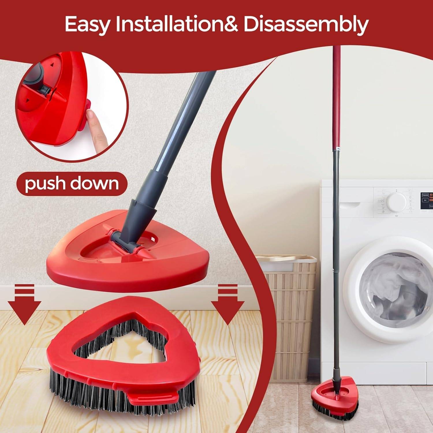 Têtes de Brosse à Scrub pour Mop Rotatif (2 Pièces) Compatible O Cedar EasyWring 1-Tank -IntiMeg - Image 3