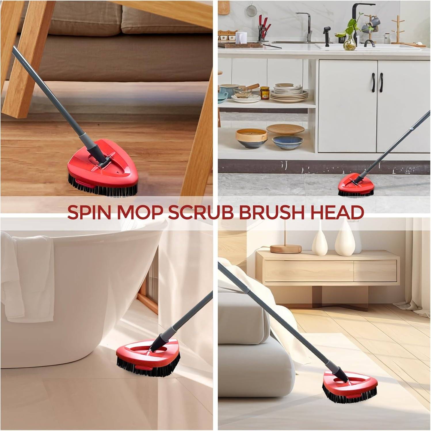 Têtes de Brosse à Scrub pour Mop Rotatif (2 Pièces) Compatible O Cedar EasyWring 1-Tank -IntiMeg - Image 6