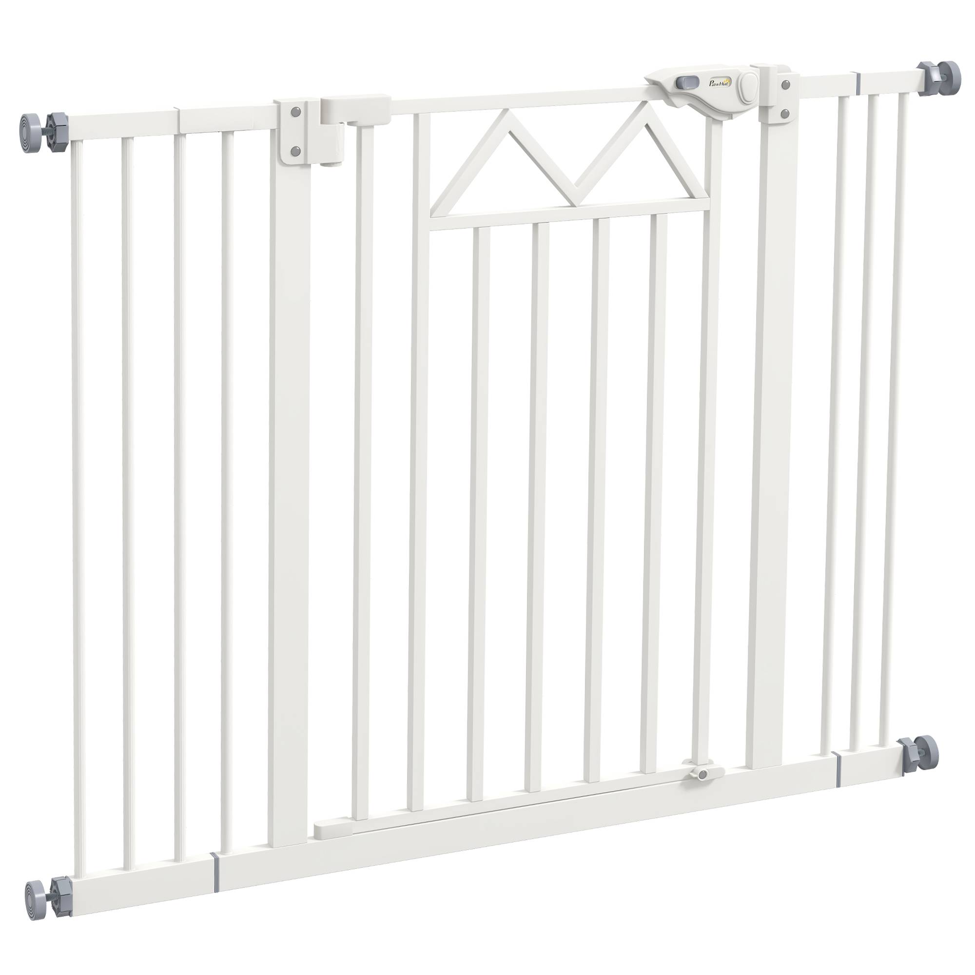 Barrière extensible pour chien avec fermeture automatique et double verrouillage 74-100 x 76 cm Blanche - Image 2