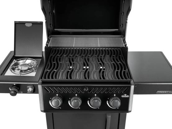 Napoleon - Barbecue gaz Freestyle 425 noir 4 brûleurs + 1 réchaud latéral + Housse de protection + Plateau charbon - Napoléon - Image 5
