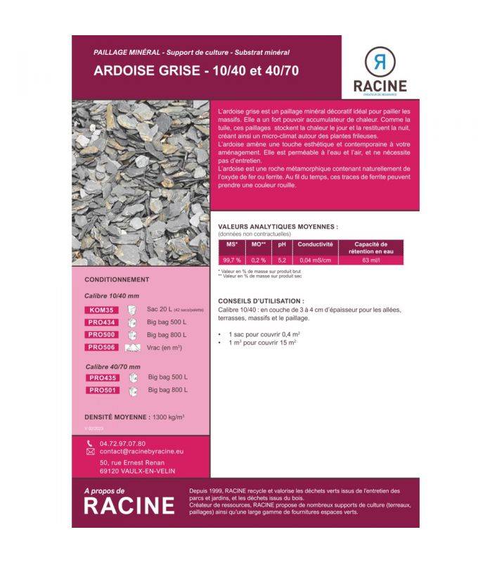 Paillage naturel ardoise grise 10-40 10 sacs de 20l - KOM35-10x20 - Image 2