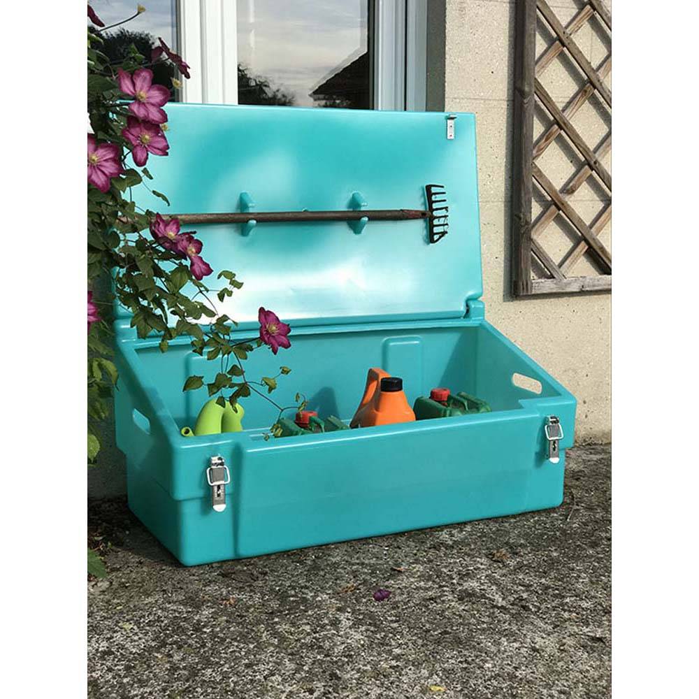 Coffre de jardin 100l avec grenouillères et cadenas- plast'up rotomoulage - Imagen 2