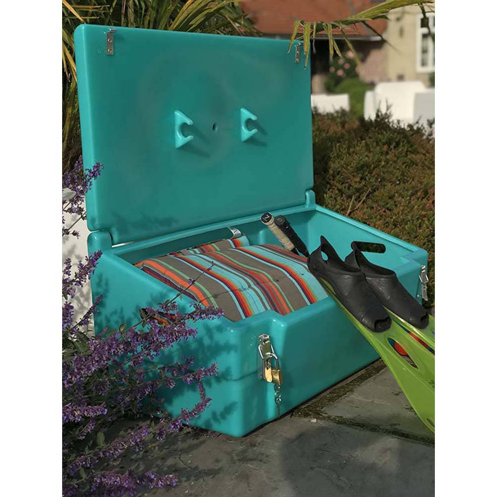 Coffre de jardin 100l avec grenouillères et cadenas- plast'up rotomoulage - Imagen 4