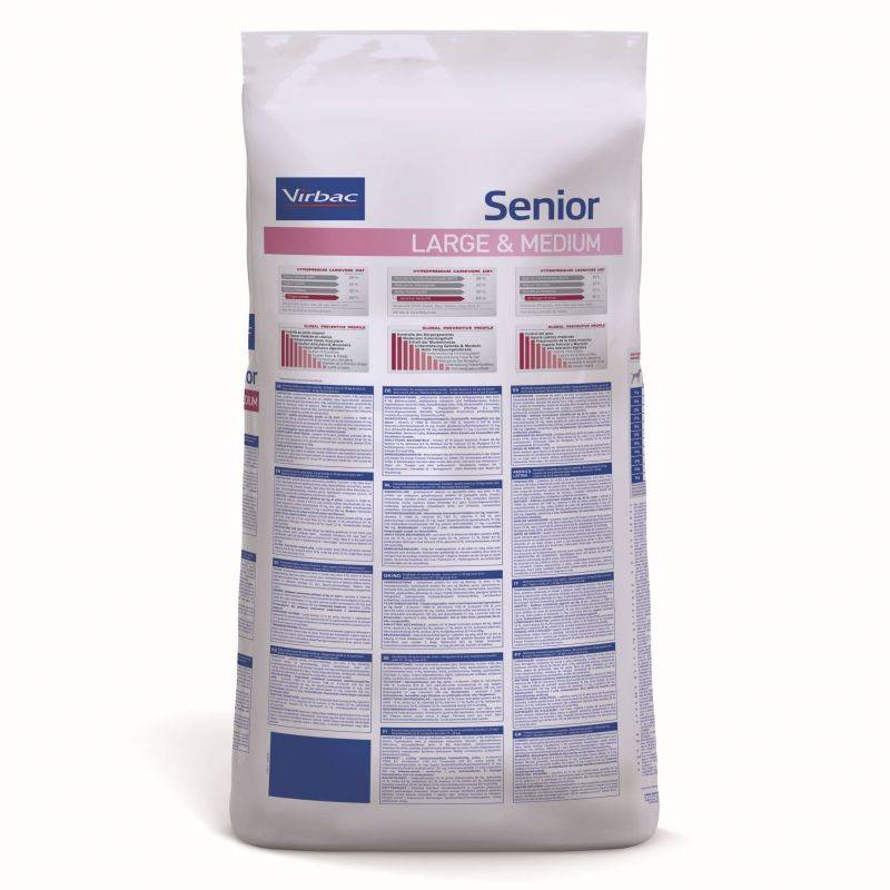 CROQUETTES CHIEN VETERINARY HPM DOG SENIOR LARGE & MEDIUM - VIRBAC 3 kg - Image 2