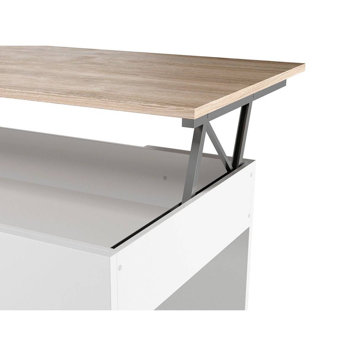 Table Basse Plateau Relevable "Arkh" 100cm Naturel - Image 3