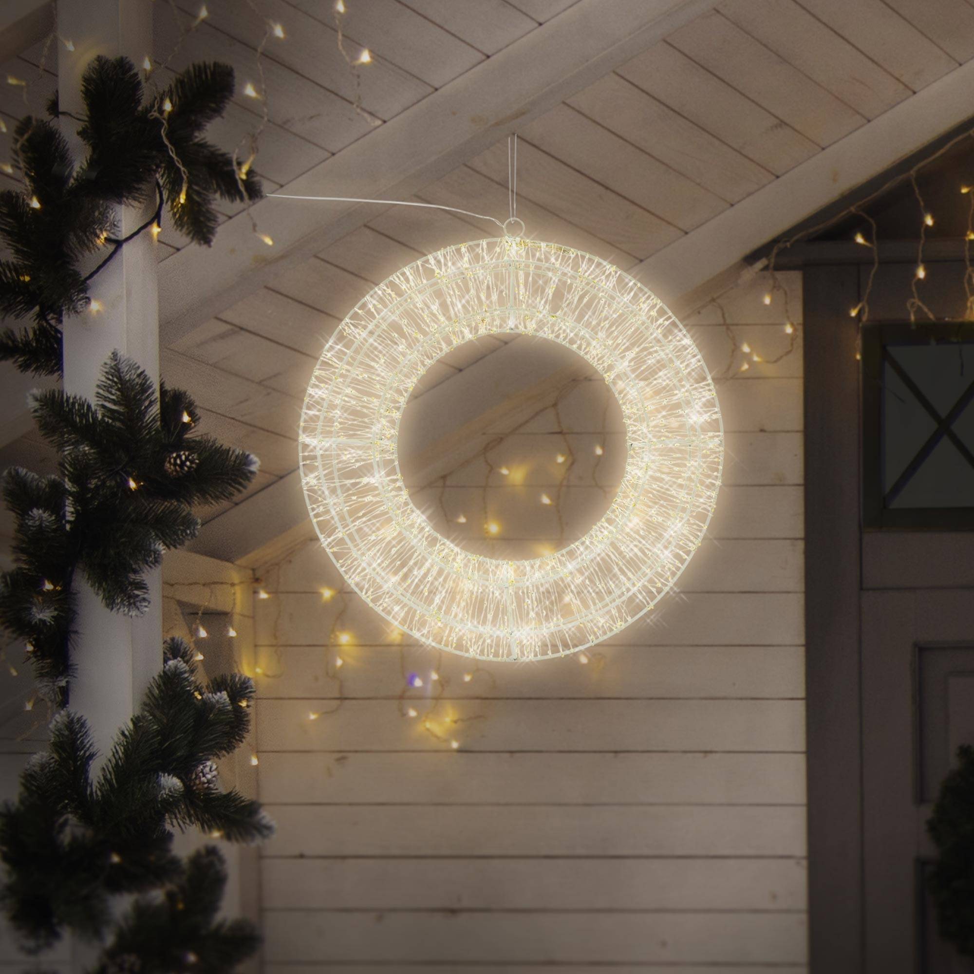 Ecd-Germany - Couronne avec 1440 LEDs de Noël blanc chaud décoration lumineuse ronde Ø 50 cm - Image 9