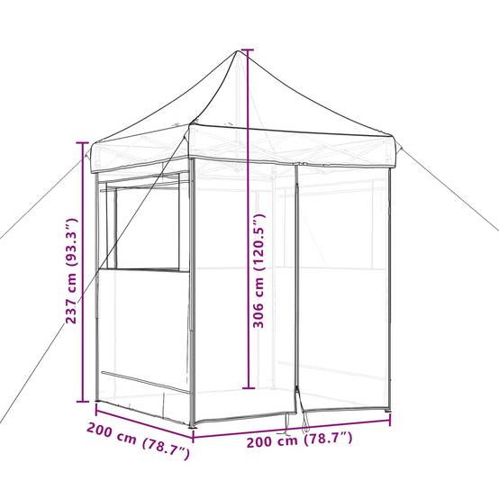 ComfortXL - Tente de réception pliante tissu oxford jardin événement réglable 2x2m marron - ComfortXL Outdoor Living - Image 10
