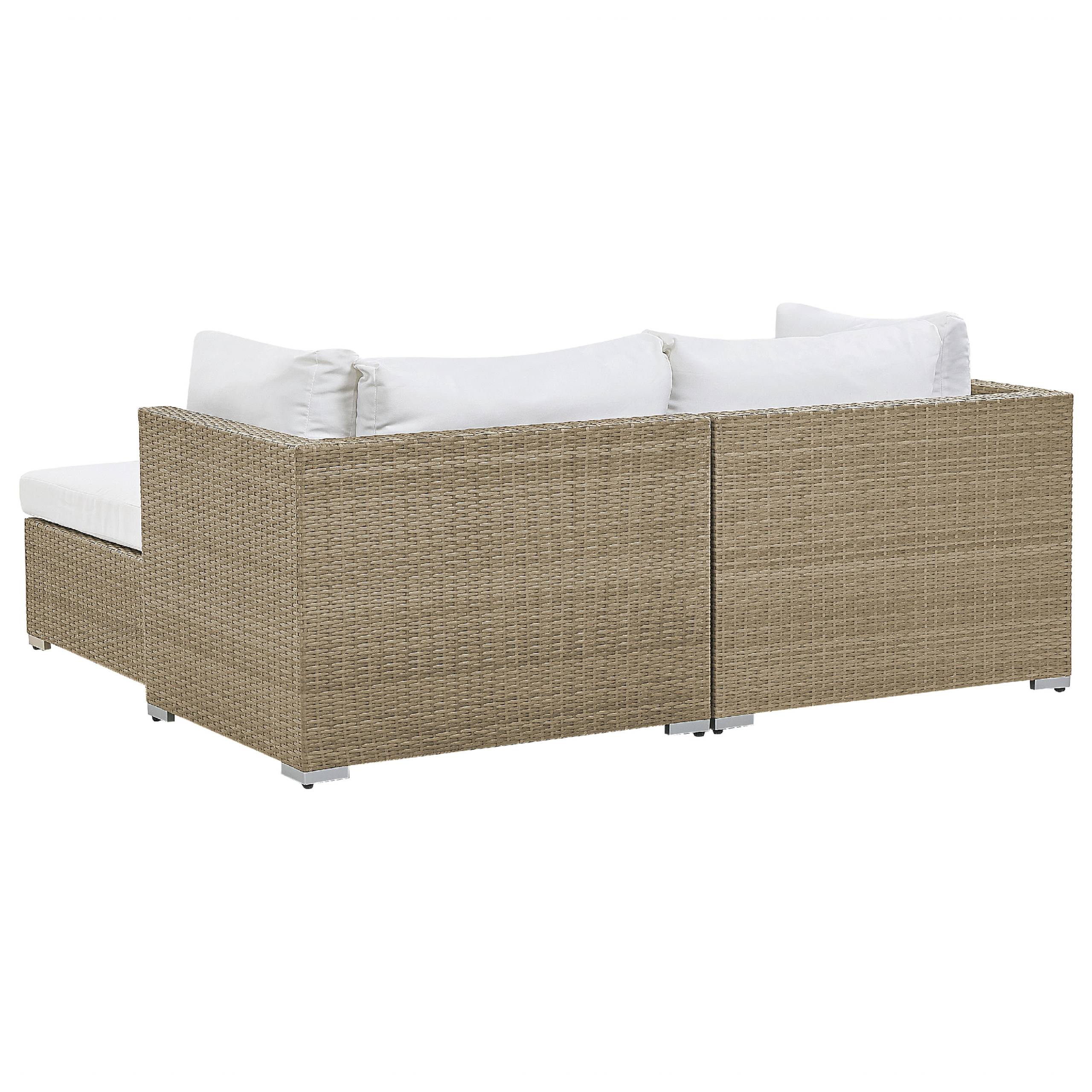 Beliani - Set de jardin, 2 Personnes Polyrotin Marron clair NOTO - Beliani - Imagen 6