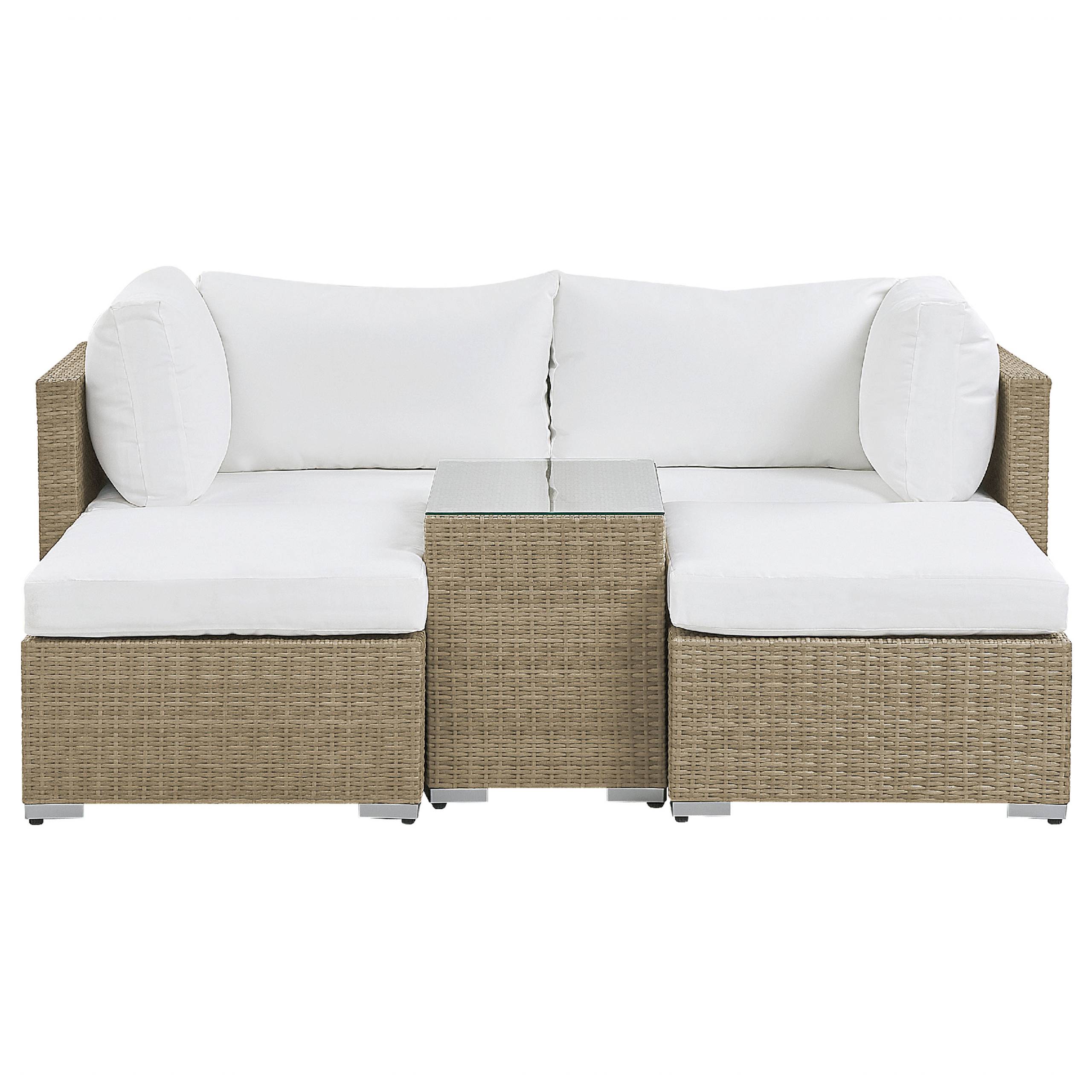 Beliani - Set de jardin, 2 Personnes Polyrotin Marron clair NOTO - Beliani - Imagen 2