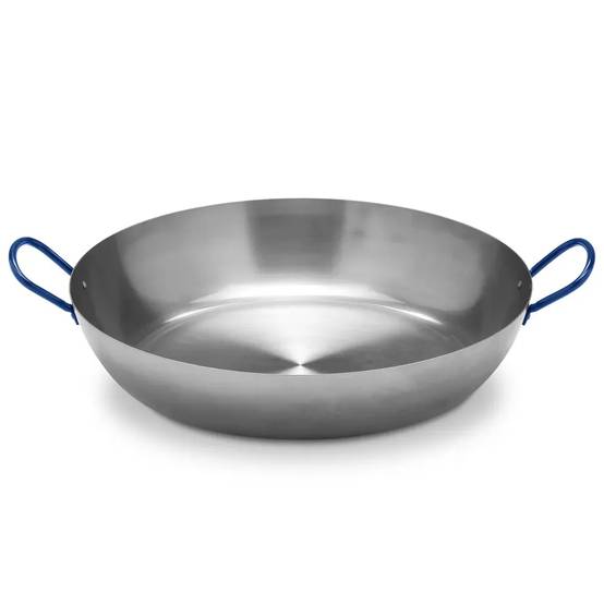 Poêle Lyonnaise polie avec anses Acier poli 40cm Vaello - Image 1