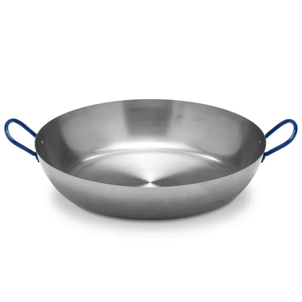 Poêle Lyonnaise polie avec anses Acier poli 40cm Vaello - Image 1