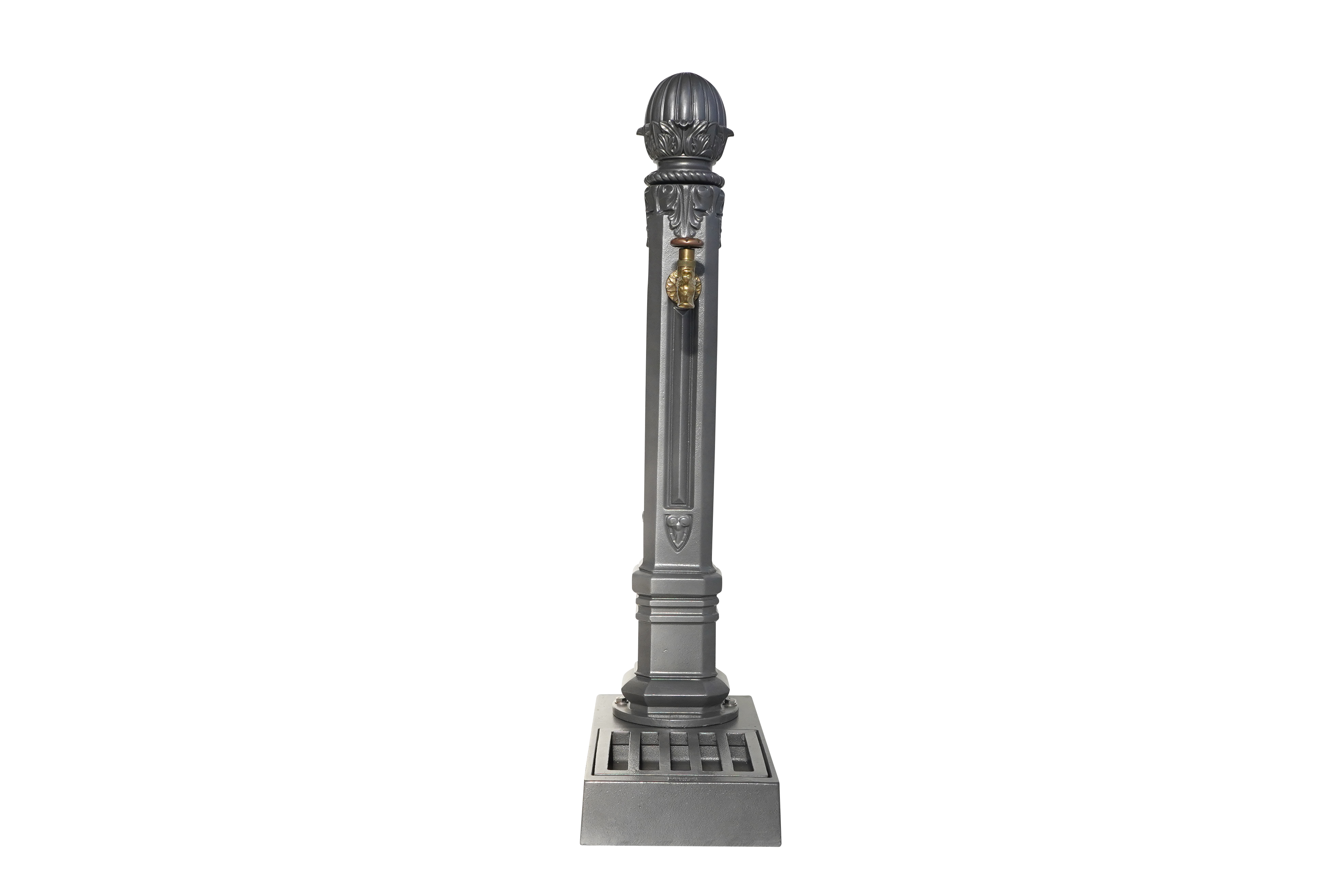 Fontaine borne griffon avec vasque gris 4111 avec robinet colvert Dommartin H. 110cm X L. 51cm - Imagen 3
