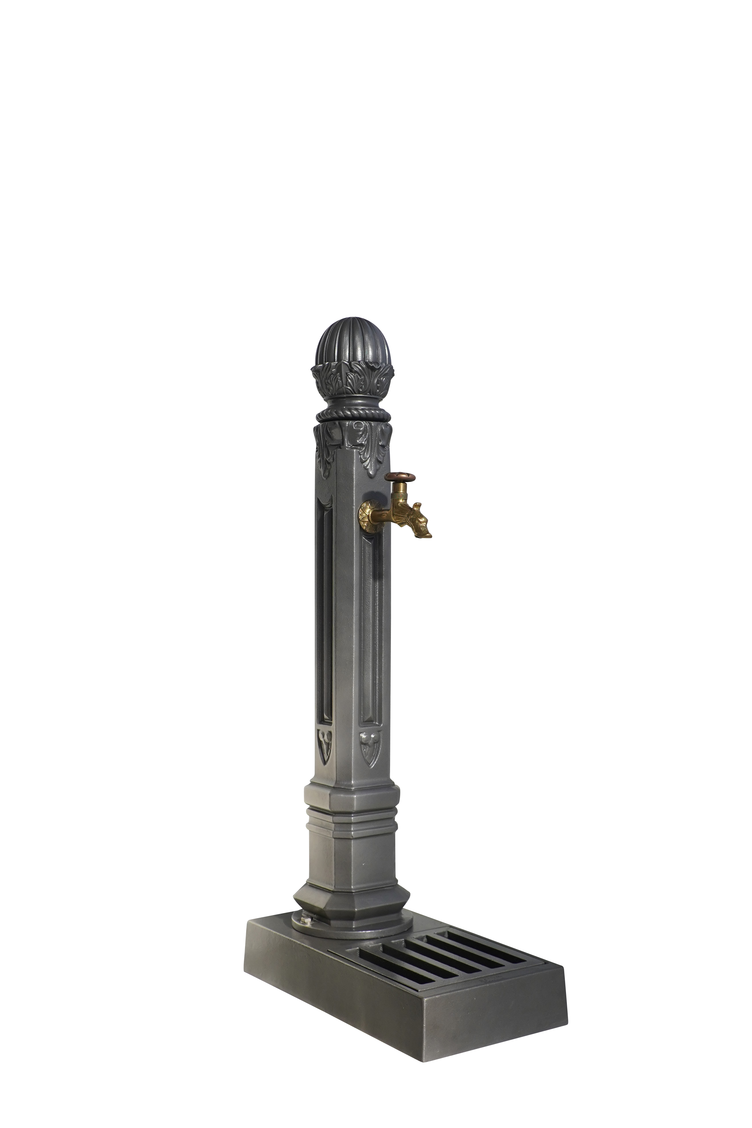 Fontaine borne griffon avec vasque gris 4111 avec robinet colvert Dommartin H. 110cm X L. 51cm - Imagen 1