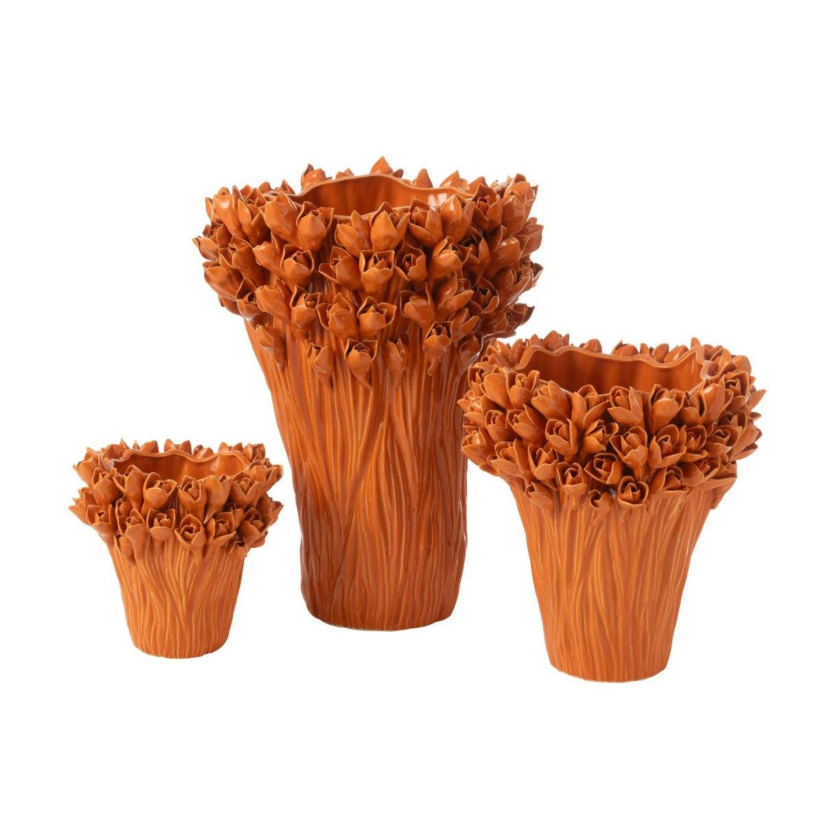 Vase Déco en Grès "Ambrosia" 19cm Orange - Image 2