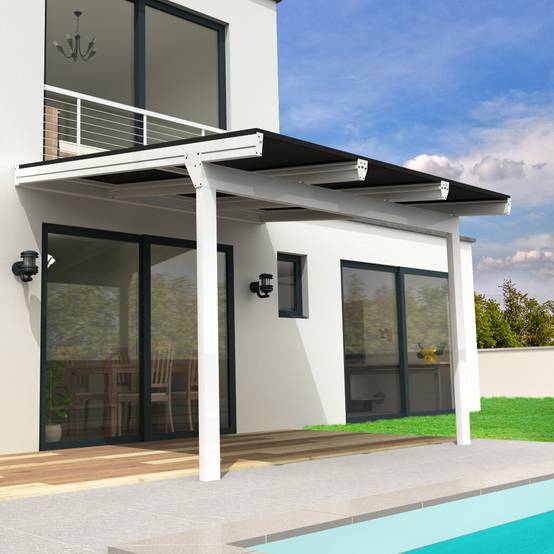 Intersun - Pergola solaire photovoltaïque CORNALINE 5,74x3,95m 10 panneaux (Gris anthracite RAL 7016) - Image 1