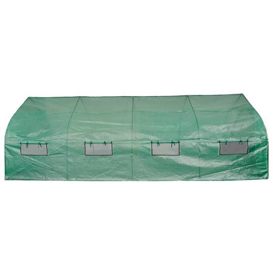 Serre Tunnel Jardin Acier PE 18m² Protection Cultures 8 Fenêtres Vert - ComfortXL Outdoor Living - Image 3