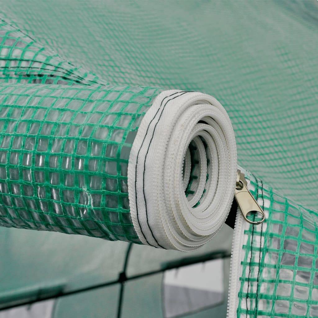 Serre Tunnel Jardin Acier PE 18m² Protection Cultures 8 Fenêtres Vert - ComfortXL Outdoor Living - Image 5