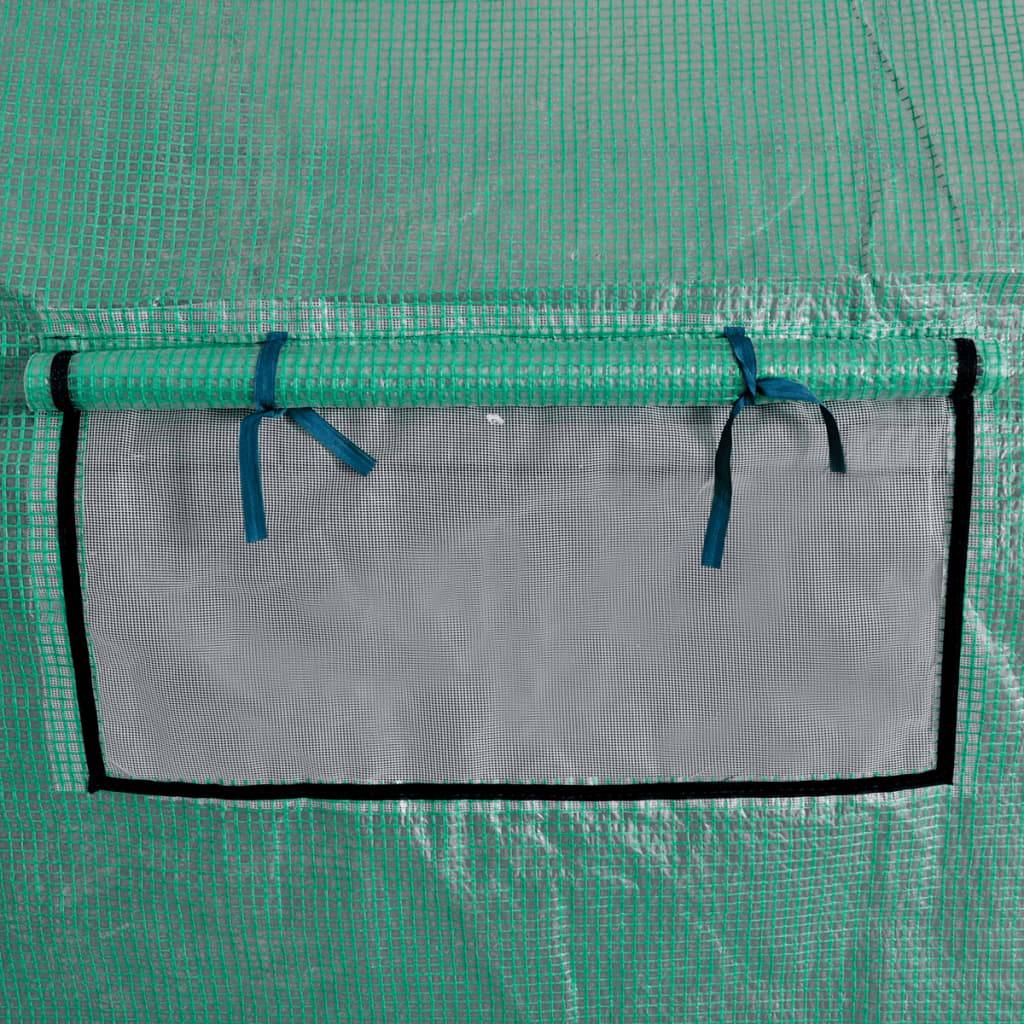 Serre Tunnel Jardin Acier PE 18m² Protection Cultures 8 Fenêtres Vert - ComfortXL Outdoor Living - Image 4