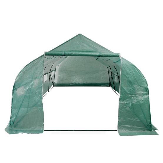 Serre Tunnel Jardin Acier PE 18m² Protection Cultures 8 Fenêtres Vert - ComfortXL Outdoor Living - Image 2