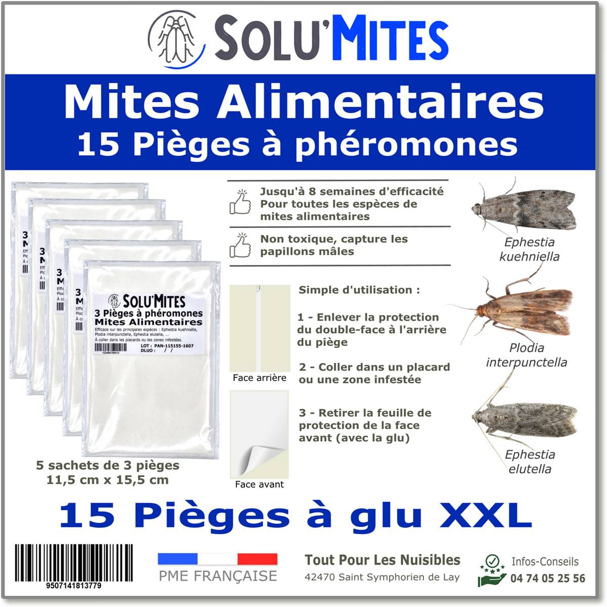 SOLUMITES-Lot de 15 Pièges à Phéromones pour Teignes Alimentaires - Image 1