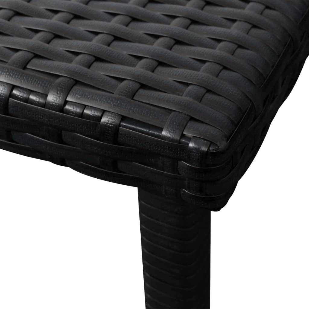 Helloshop26 - Lot de 2 transats chaise longue bain de soleil lit de jardin terrasse meuble d'extérieur avec table résine tressée noir - Imagen 8